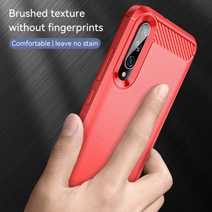 1.8mm Carbon Fiber Texture TPU Case Anti-Fingerprint Brushed Surface Anti-Drop Phone Protective Cover for Xiaomi Mi CC9e/Mi A3