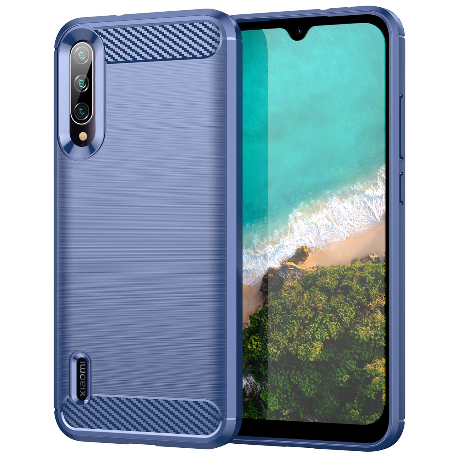 1.8mm Carbon Fiber Texture TPU Case Anti-Fingerprint Brushed Surface Anti-Drop Phone Protective Cover for Xiaomi Mi CC9e/Mi A3