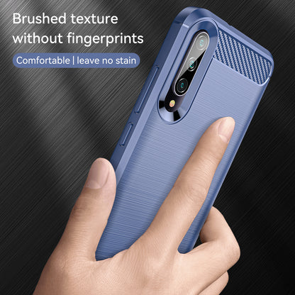 1.8mm Carbon Fiber Texture TPU Case Anti-Fingerprint Brushed Surface Anti-Drop Phone Protective Cover for Xiaomi Mi CC9e/Mi A3