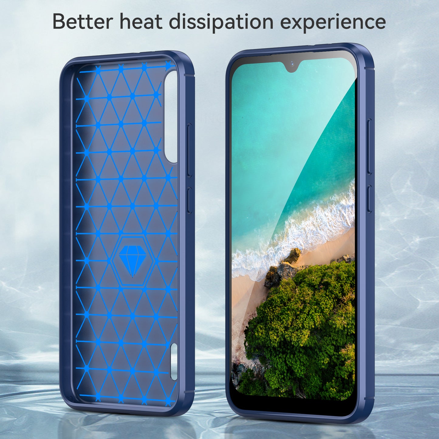 1.8mm Carbon Fiber Texture TPU Case Anti-Fingerprint Brushed Surface Anti-Drop Phone Protective Cover for Xiaomi Mi CC9e/Mi A3