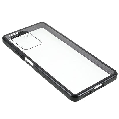 For Xiaomi 11T/11T Pro Magnetic Closure Phone Case Metal Bumper + Double-sided Tempered Glass Cover