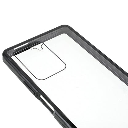 For Xiaomi 11T/11T Pro Magnetic Closure Phone Case Metal Bumper + Double-sided Tempered Glass Cover