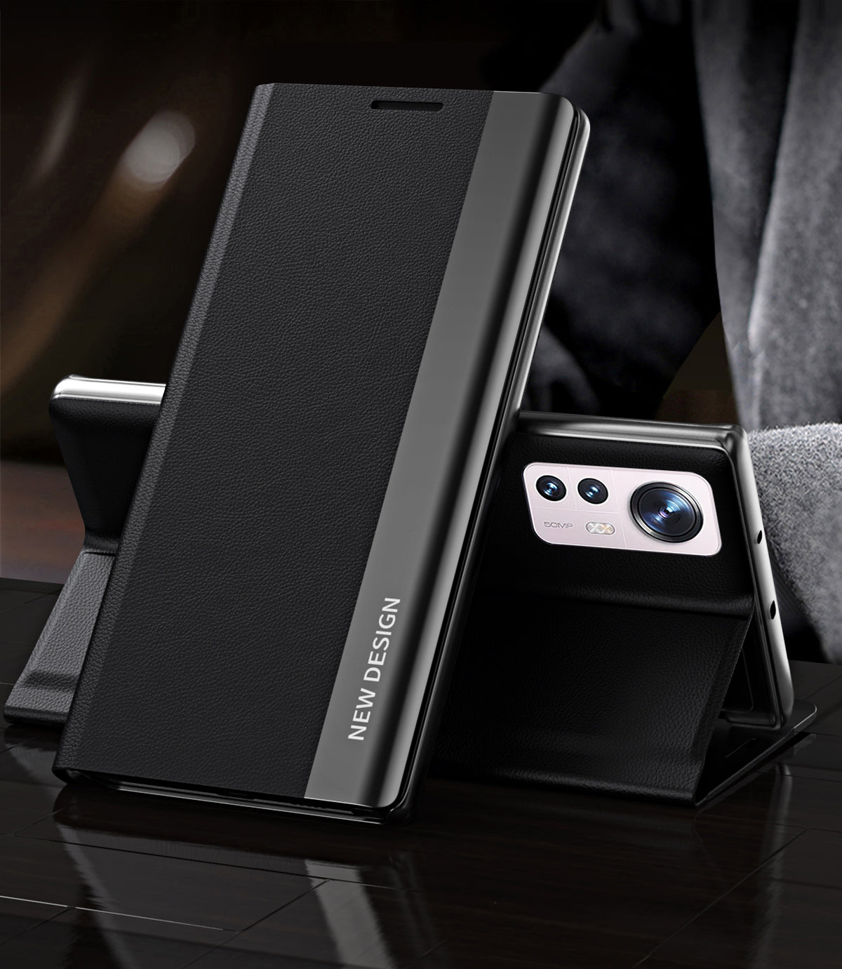 Magnetic Absorption PU Leather + PC Foldable Stand Phone Case Shell for Xiaomi 12 Pro 5G / 12S Pro 5G /12 Pro (Dimensity) 5G