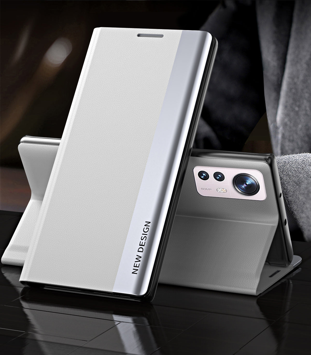 Magnetic Absorption PU Leather + PC Foldable Stand Phone Case Shell for Xiaomi 12 Pro 5G / 12S Pro 5G /12 Pro (Dimensity) 5G