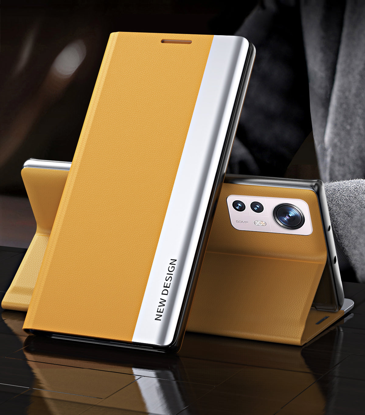 Magnetic Absorption PU Leather + PC Foldable Stand Phone Case Shell for Xiaomi 12 Pro 5G / 12S Pro 5G /12 Pro (Dimensity) 5G