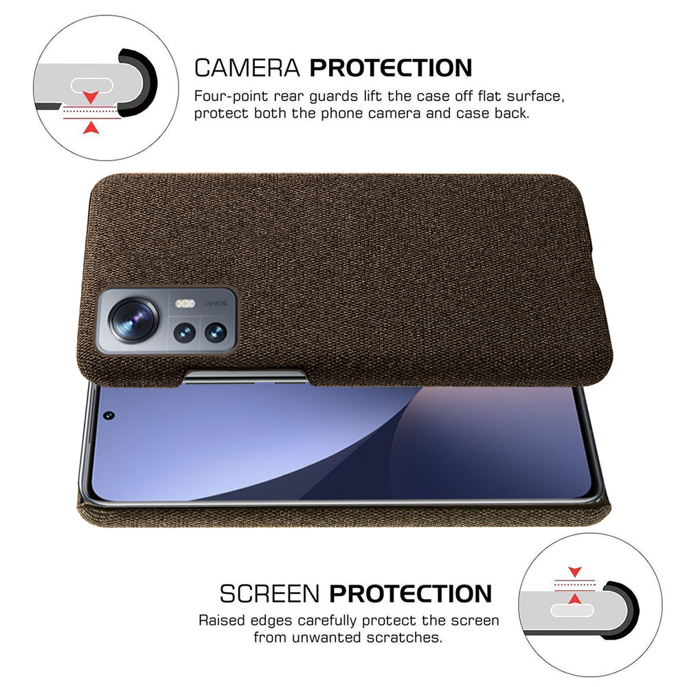 For Xiaomi 12 Pro 5G / 12S Pro 5G /12 Pro (Dimensity) 5G Ultra Thin Hard PC + Cloth Surface Fingerprint Resistant Cover Shell