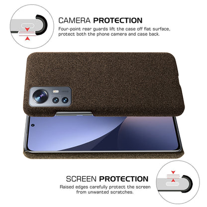 For Xiaomi 12 Pro 5G / 12S Pro 5G /12 Pro (Dimensity) 5G Ultra Thin Hard PC + Cloth Surface Fingerprint Resistant Cover Shell