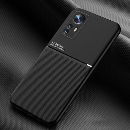For Xiaomi 12 Pro 5G / 12S Pro 5G /12 Pro (Dimensity) 5G Anti-drop Imprinted PU Leather + TPU Phone Case with Car Mount Metal Sheet