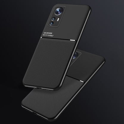 For Xiaomi 12 Pro 5G / 12S Pro 5G /12 Pro (Dimensity) 5G Anti-drop Imprinted PU Leather + TPU Phone Case with Car Mount Metal Sheet