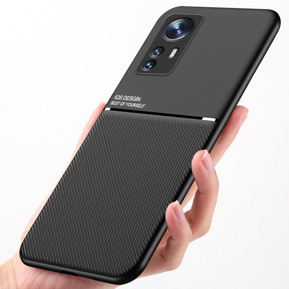 For Xiaomi 12 Pro 5G / 12S Pro 5G /12 Pro (Dimensity) 5G Anti-drop Imprinted PU Leather + TPU Phone Case with Car Mount Metal Sheet