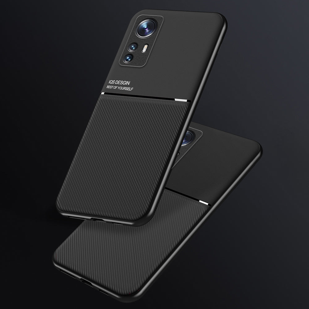 For Xiaomi 12 Pro 5G / 12S Pro 5G /12 Pro (Dimensity) 5G Anti-drop Imprinted PU Leather + TPU Phone Case with Car Mount Metal Sheet