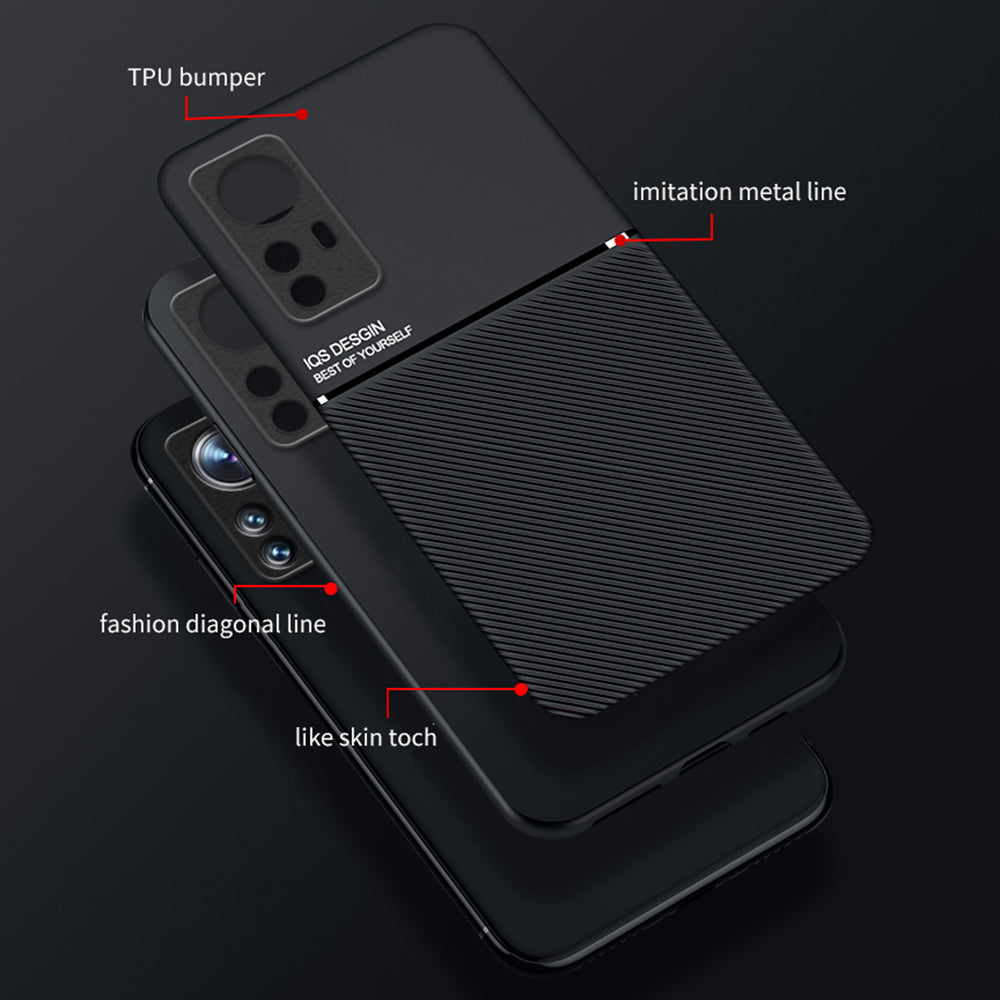 For Xiaomi 12 Pro 5G / 12S Pro 5G /12 Pro (Dimensity) 5G Anti-drop Imprinted PU Leather + TPU Phone Case with Car Mount Metal Sheet