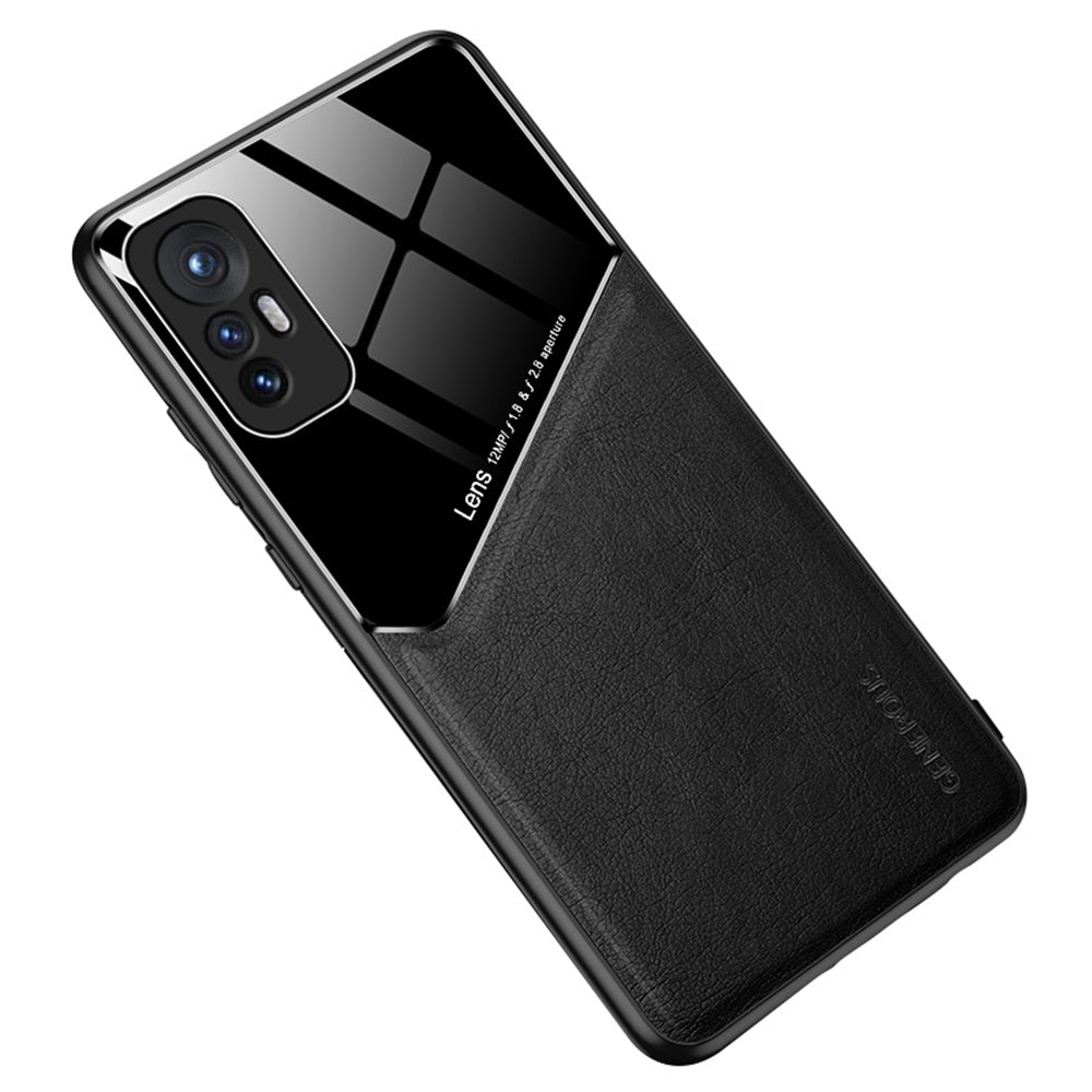 Precise Cut-Out Phone Case for Xiaomi 12 Pro 5G/12S Pro 5G/12 Pro (Dimensity) 5G Pro Shockproof Cover Anti-Fall Textured Leather Shell with Magnetic Metal Sheet TPU Frame Phone Protector