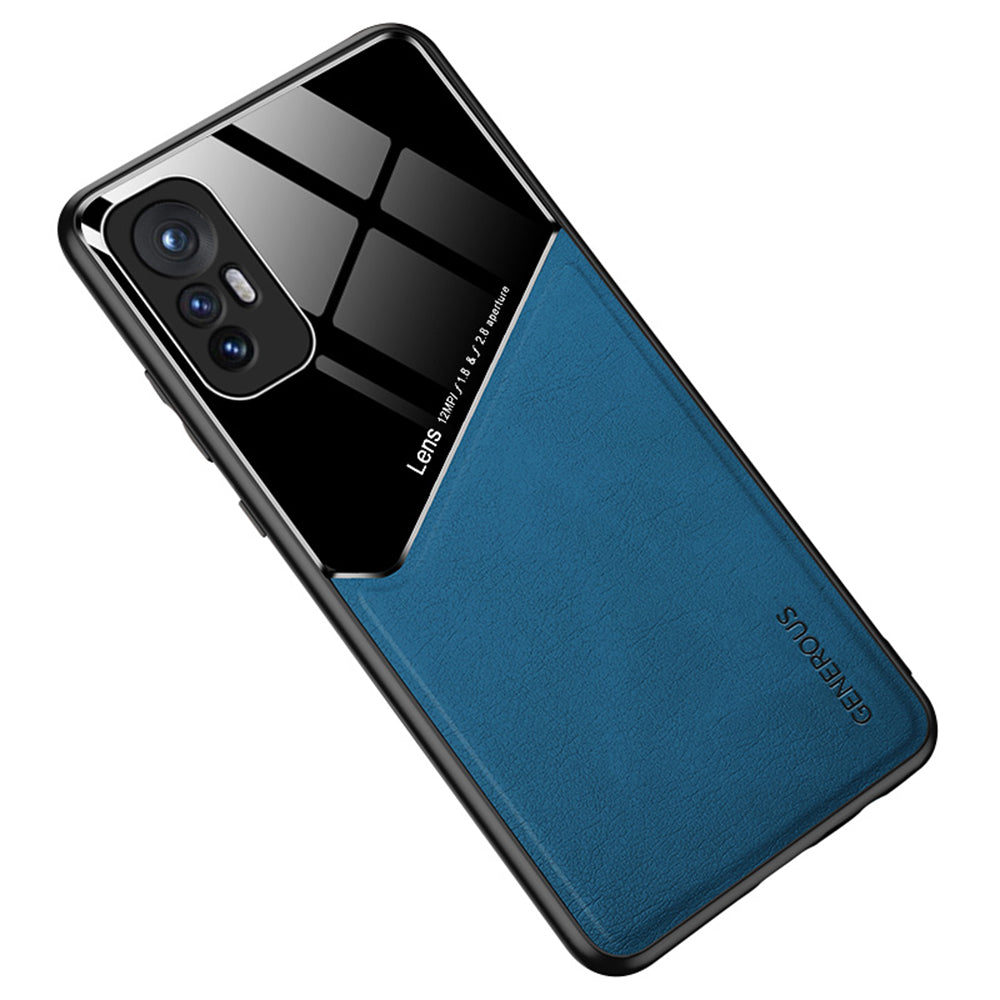 Precise Cut-Out Phone Case for Xiaomi 12 Pro 5G/12S Pro 5G/12 Pro (Dimensity) 5G Pro Shockproof Cover Anti-Fall Textured Leather Shell with Magnetic Metal Sheet TPU Frame Phone Protector