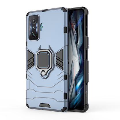 For Xiaomi Poco F4 GT/Redmi K50 Gaming Ring Holder Kickstand Shockproof Hard PC + Soft TPU Hybrid Phone Case