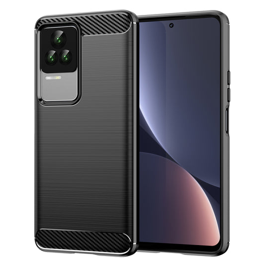 1.8mm Carbon Fiber Texture Phone Case for Xiaomi Redmi K50 Pro/K50, Brushed Surface Flexible TPU Protective Cover