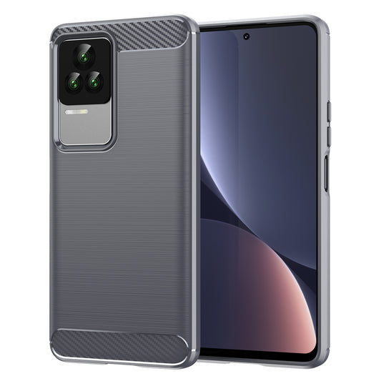 1.8mm Carbon Fiber Texture Phone Case for Xiaomi Redmi K50 Pro/K50, Brushed Surface Flexible TPU Protective Cover