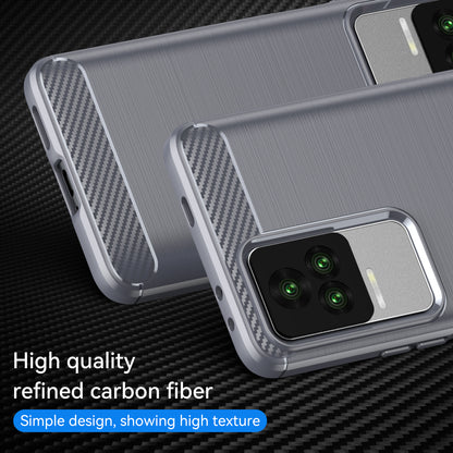 1.8mm Carbon Fiber Texture Phone Case for Xiaomi Redmi K50 Pro/K50, Brushed Surface Flexible TPU Protective Cover
