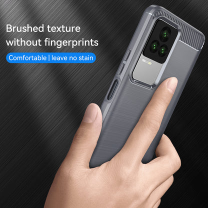 1.8mm Carbon Fiber Texture Phone Case for Xiaomi Redmi K50 Pro/K50, Brushed Surface Flexible TPU Protective Cover