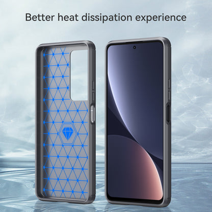 1.8mm Carbon Fiber Texture Phone Case for Xiaomi Redmi K50 Pro/K50, Brushed Surface Flexible TPU Protective Cover