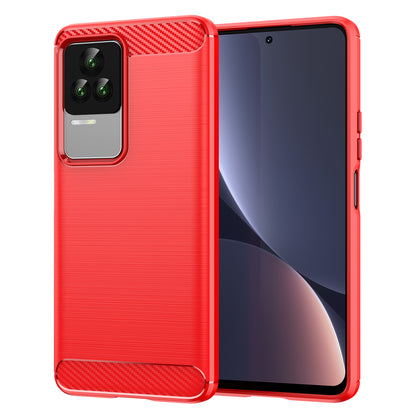 1.8mm Carbon Fiber Texture Phone Case for Xiaomi Redmi K50 Pro/K50, Brushed Surface Flexible TPU Protective Cover