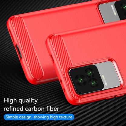 1.8mm Carbon Fiber Texture Phone Case for Xiaomi Redmi K50 Pro/K50, Brushed Surface Flexible TPU Protective Cover