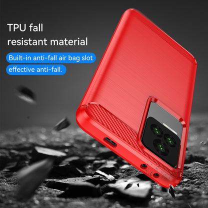 1.8mm Carbon Fiber Texture Phone Case for Xiaomi Redmi K50 Pro/K50, Brushed Surface Flexible TPU Protective Cover