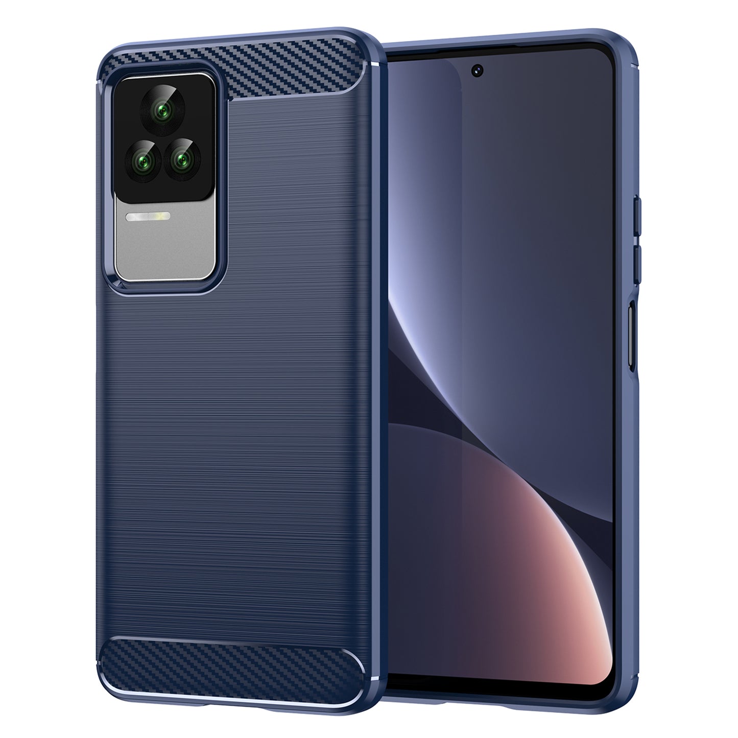 1.8mm Carbon Fiber Texture Phone Case for Xiaomi Redmi K50 Pro/K50, Brushed Surface Flexible TPU Protective Cover
