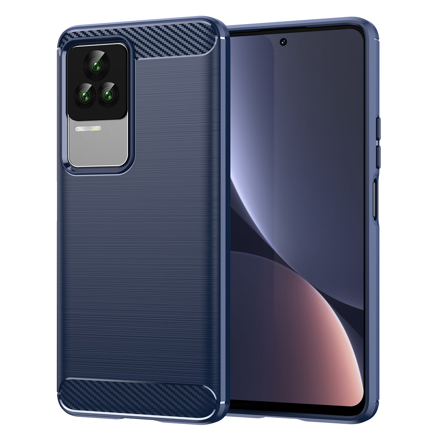 1.8mm Carbon Fiber Texture Phone Case for Xiaomi Redmi K50 Pro/K50, Brushed Surface Flexible TPU Protective Cover
