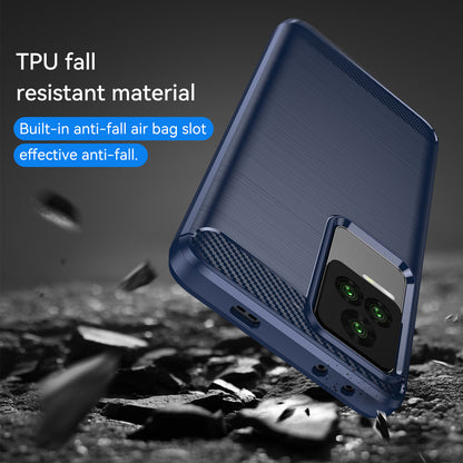 1.8mm Carbon Fiber Texture Phone Case for Xiaomi Redmi K50 Pro/K50, Brushed Surface Flexible TPU Protective Cover