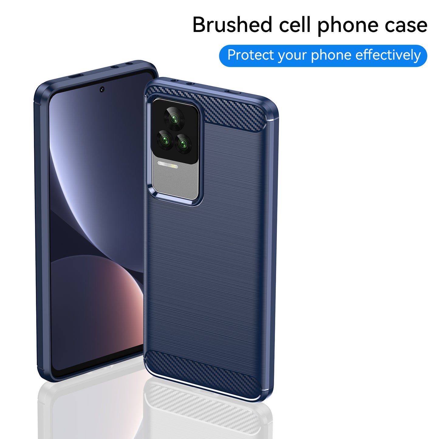 1.8mm Carbon Fiber Texture Phone Case for Xiaomi Redmi K50 Pro/K50, Brushed Surface Flexible TPU Protective Cover