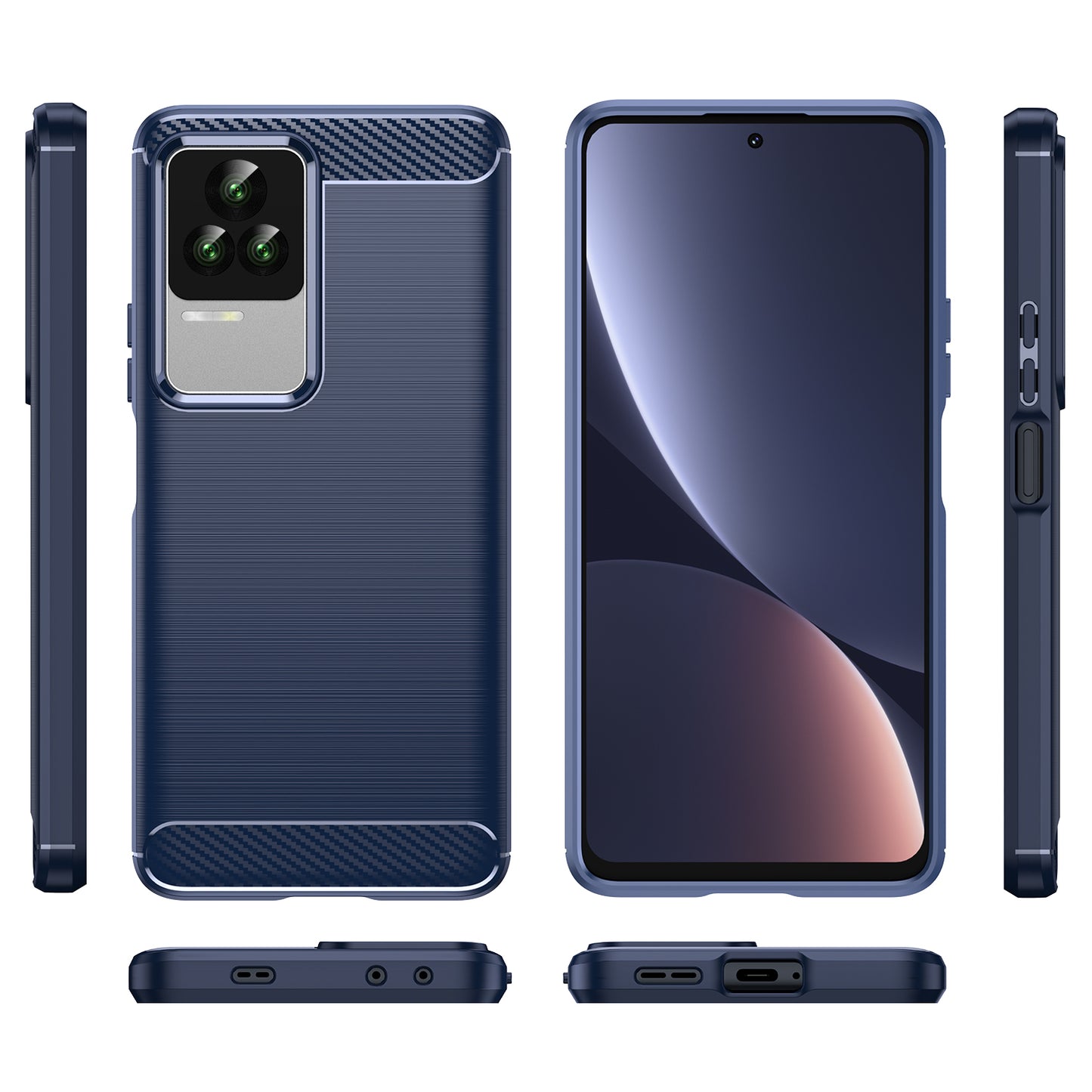 1.8mm Carbon Fiber Texture Phone Case for Xiaomi Redmi K50 Pro/K50, Brushed Surface Flexible TPU Protective Cover