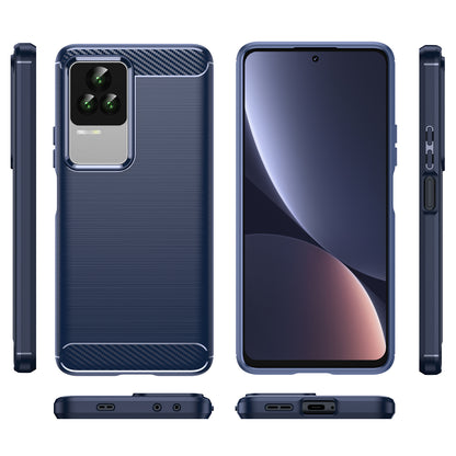 1.8mm Carbon Fiber Texture Phone Case for Xiaomi Redmi K50 Pro/K50, Brushed Surface Flexible TPU Protective Cover