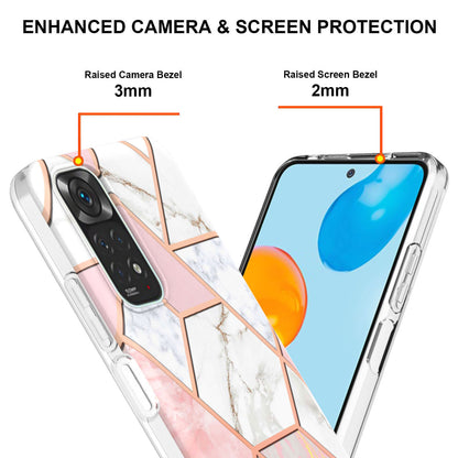 YB IMD Series-3 for Xiaomi Redmi Note 11 4G (Qualcomm) / Redmi Note 11S 4G TPU Marble Style Case Double-Sided Electroplating IMD Protective Cover