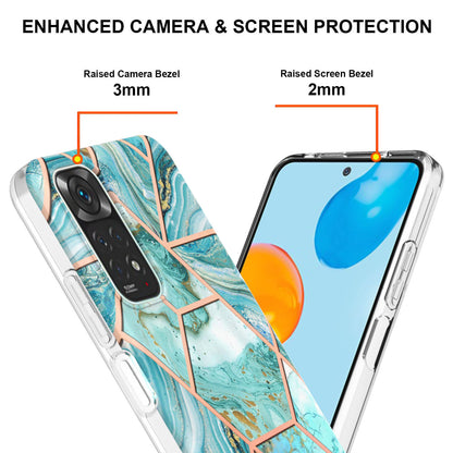 YB IMD Series-3 for Xiaomi Redmi Note 11 4G (Qualcomm) / Redmi Note 11S 4G TPU Marble Style Case Double-Sided Electroplating IMD Protective Cover