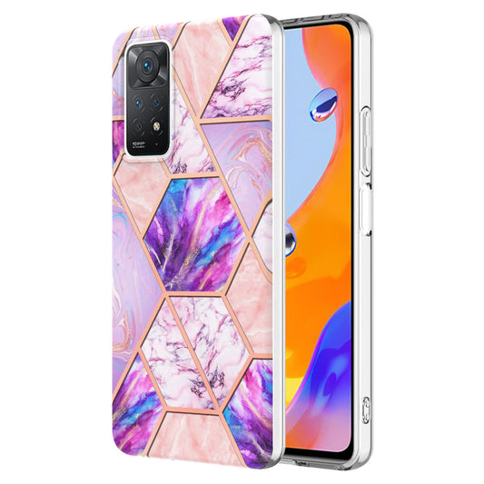 YB IMD Series-3 for Xiaomi Redmi Note 11 Pro 5G (Qualcomm) / Redmi Note 11 Pro 4G (MediaTek) Marble Case IMD Flexible TPU Electroplating Design Protective Cover