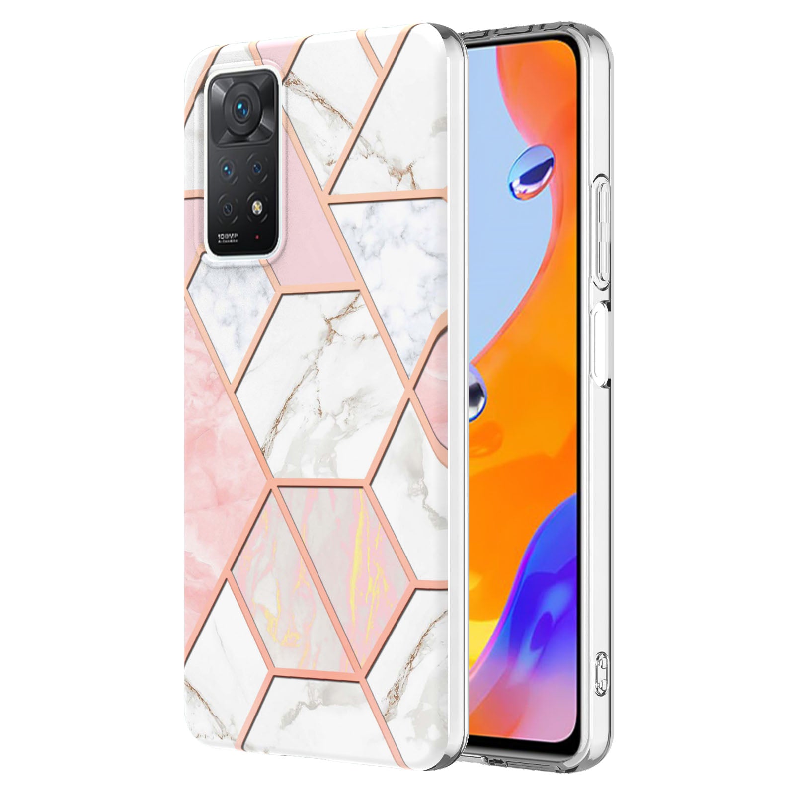 YB IMD Series-3 for Xiaomi Redmi Note 11 Pro 5G (Qualcomm) / Redmi Note 11 Pro 4G (MediaTek) Marble Case IMD Flexible TPU Electroplating Design Protective Cover