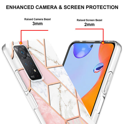 YB IMD Series-3 for Xiaomi Redmi Note 11 Pro 5G (Qualcomm) / Redmi Note 11 Pro 4G (MediaTek) Marble Case IMD Flexible TPU Electroplating Design Protective Cover