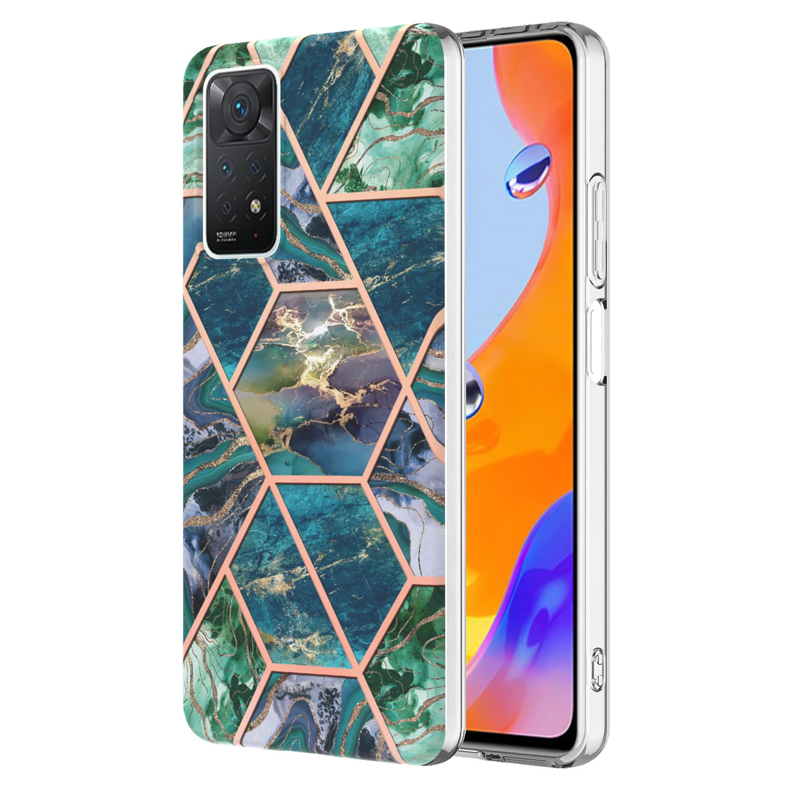 YB IMD Series-3 for Xiaomi Redmi Note 11 Pro 5G (Qualcomm) / Redmi Note 11 Pro 4G (MediaTek) Marble Case IMD Flexible TPU Electroplating Design Protective Cover