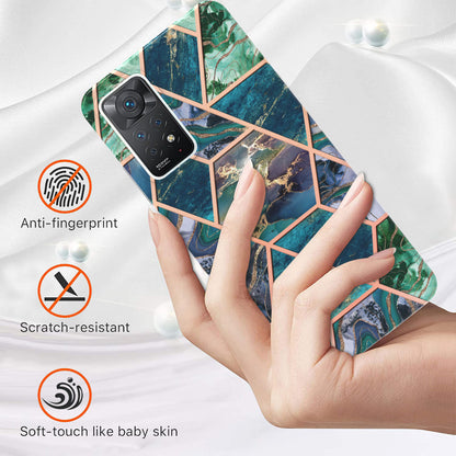YB IMD Series-3 for Xiaomi Redmi Note 11 Pro 5G (Qualcomm) / Redmi Note 11 Pro 4G (MediaTek) Marble Case IMD Flexible TPU Electroplating Design Protective Cover