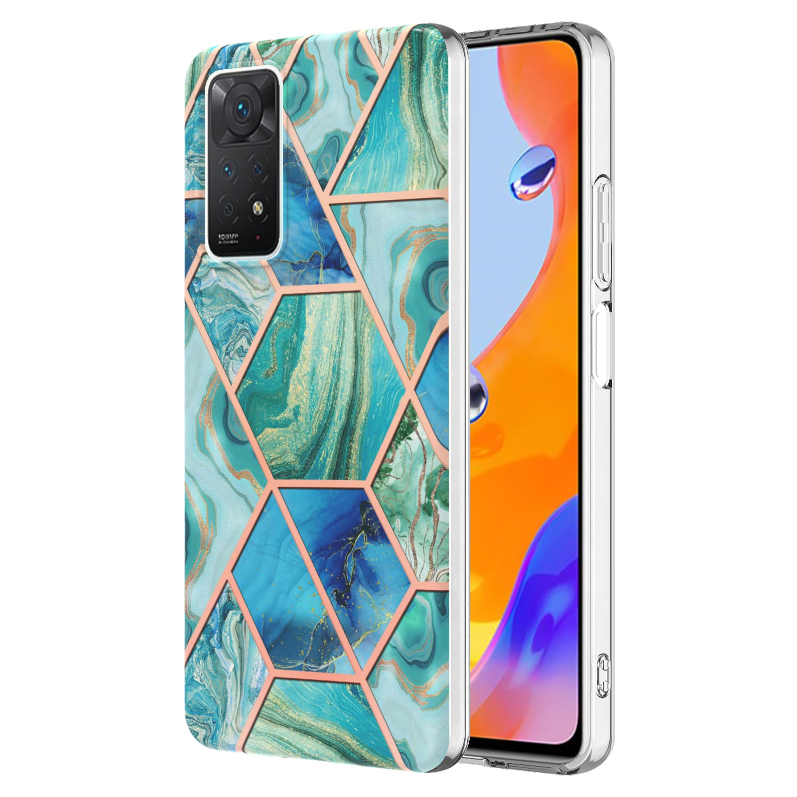 YB IMD Series-3 for Xiaomi Redmi Note 11 Pro 5G (Qualcomm) / Redmi Note 11 Pro 4G (MediaTek) Marble Case IMD Flexible TPU Electroplating Design Protective Cover