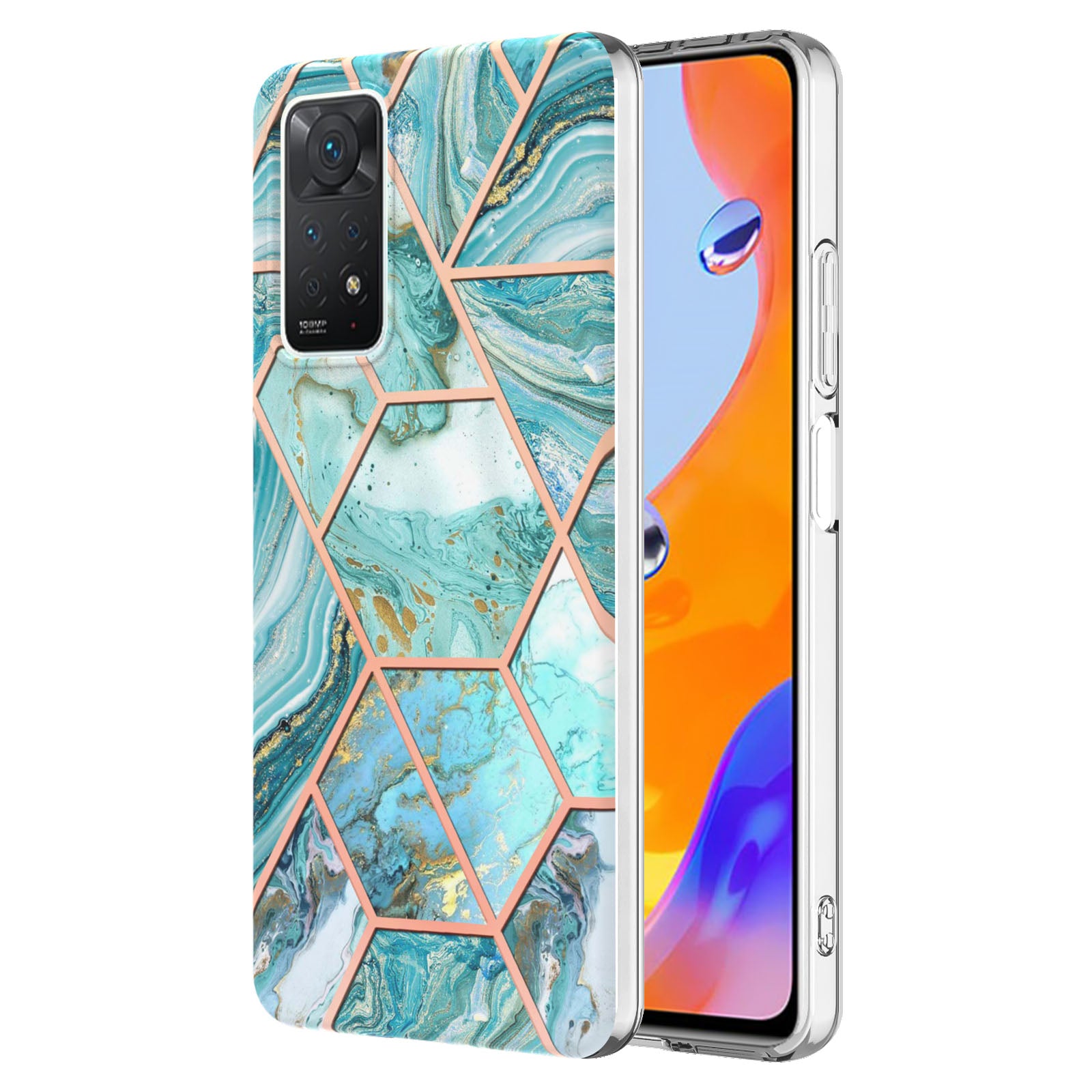 YB IMD Series-3 for Xiaomi Redmi Note 11 Pro 5G (Qualcomm) / Redmi Note 11 Pro 4G (MediaTek) Marble Case IMD Flexible TPU Electroplating Design Protective Cover