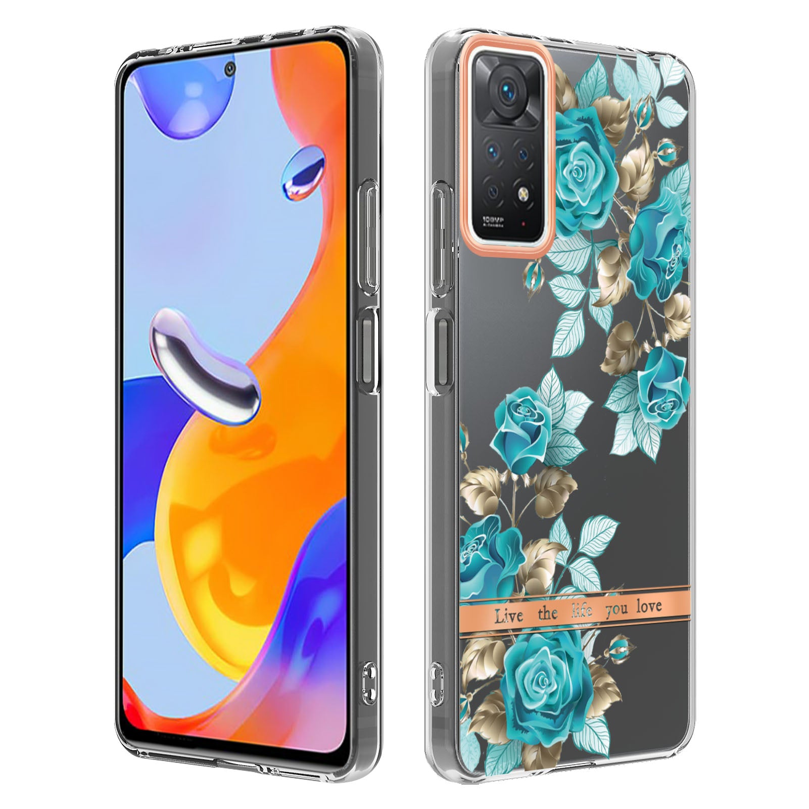 YB IMD-8 Series for Xiaomi Redmi Note 11 Pro 5G (Qualcomm) / Redmi Note 11 Pro 4G (MediaTek) Flower Pattern Ultra-Slim TPU Phone Case IMD Anti-Scratch Electroplating Cover