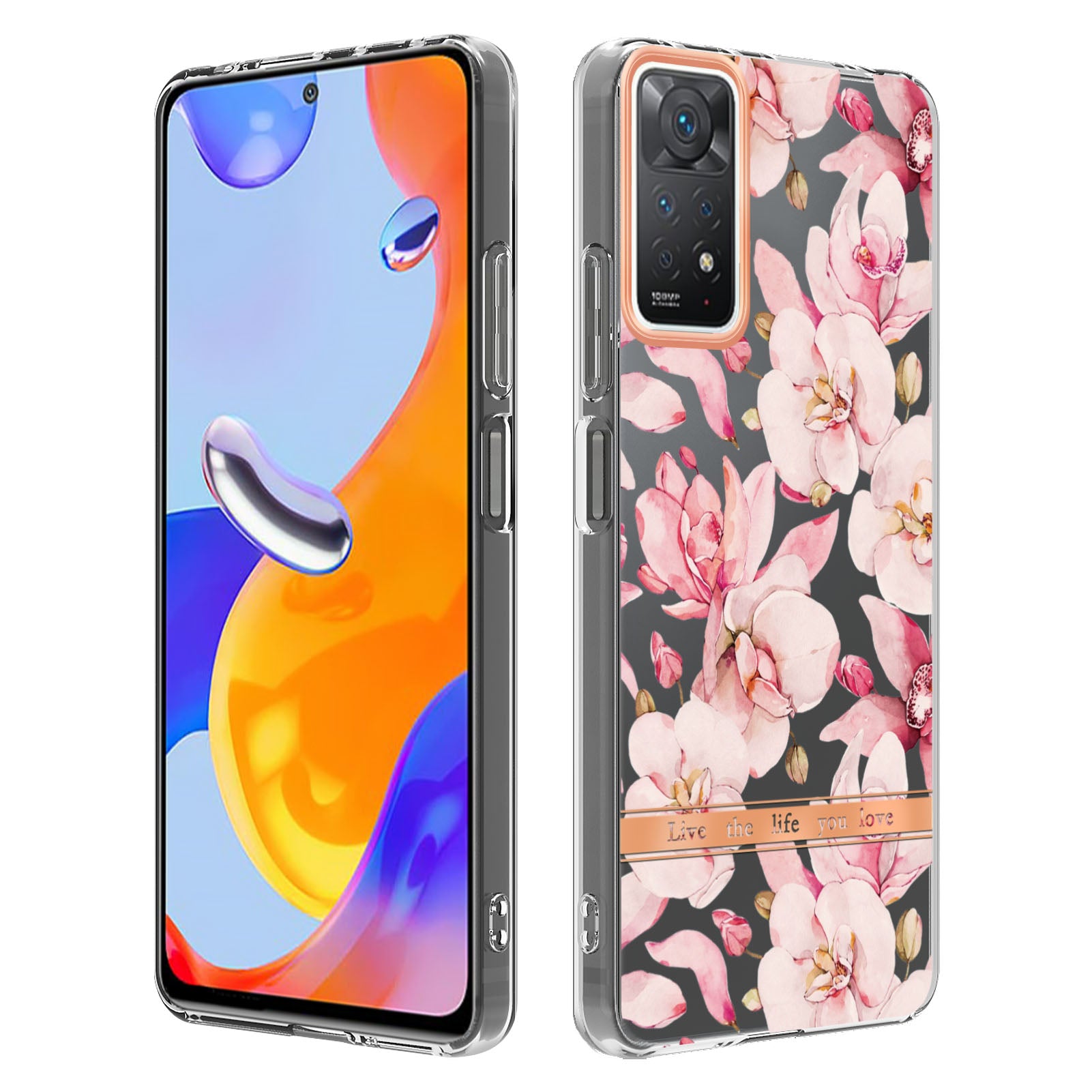 YB IMD-8 Series for Xiaomi Redmi Note 11 Pro 5G (Qualcomm) / Redmi Note 11 Pro 4G (MediaTek) Flower Pattern Ultra-Slim TPU Phone Case IMD Anti-Scratch Electroplating Cover