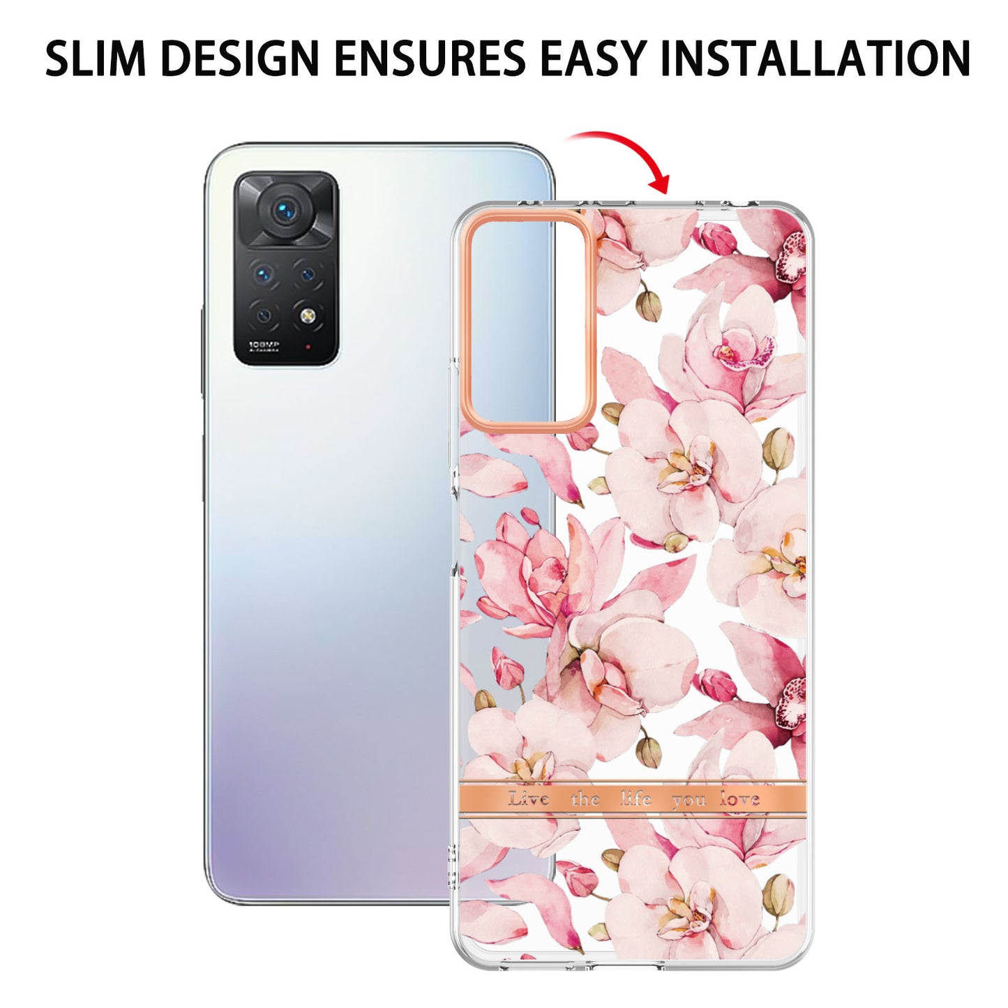 YB IMD-8 Series for Xiaomi Redmi Note 11 Pro 5G (Qualcomm) / Redmi Note 11 Pro 4G (MediaTek) Flower Pattern Ultra-Slim TPU Phone Case IMD Anti-Scratch Electroplating Cover