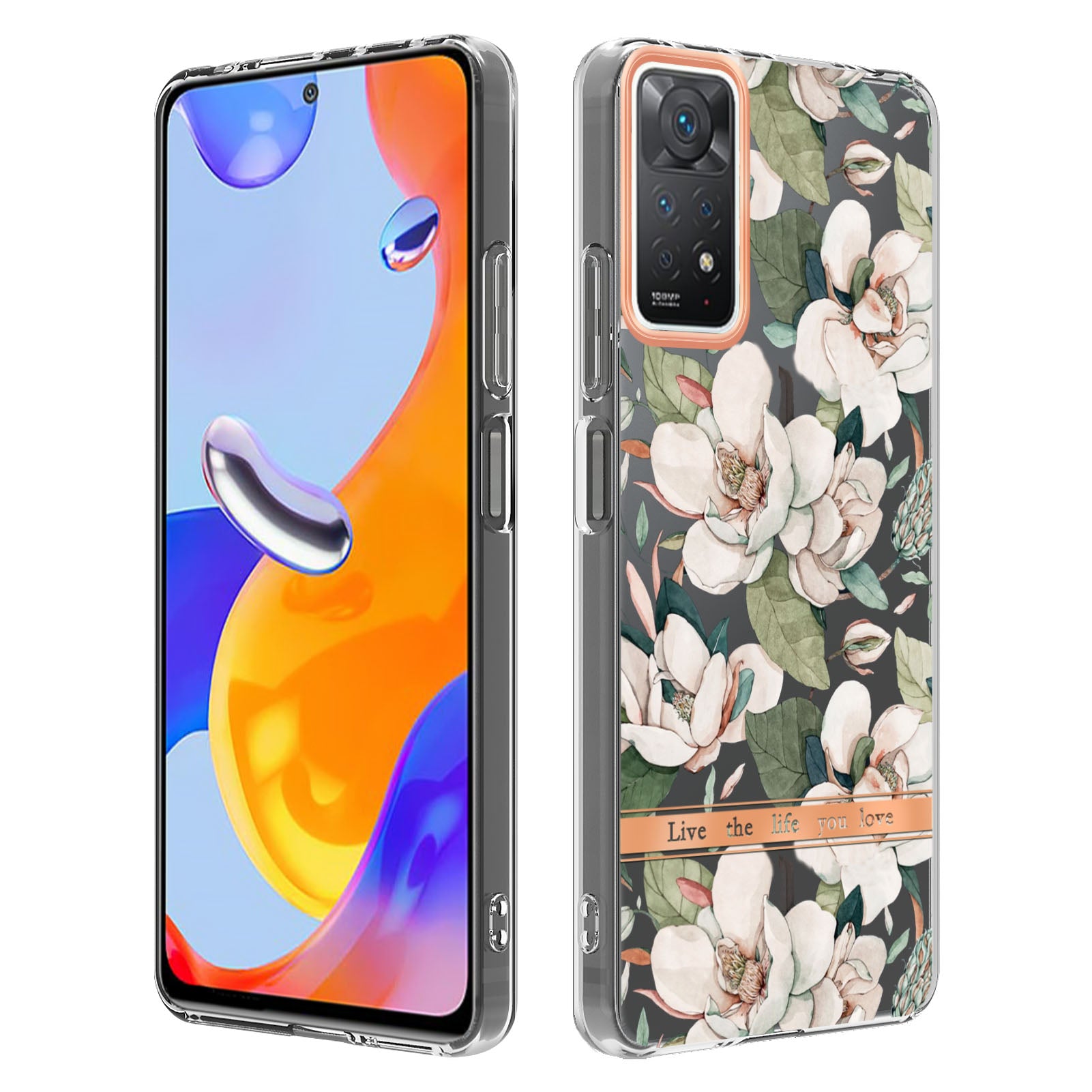 YB IMD-8 Series for Xiaomi Redmi Note 11 Pro 5G (Qualcomm) / Redmi Note 11 Pro 4G (MediaTek) Flower Pattern Ultra-Slim TPU Phone Case IMD Anti-Scratch Electroplating Cover