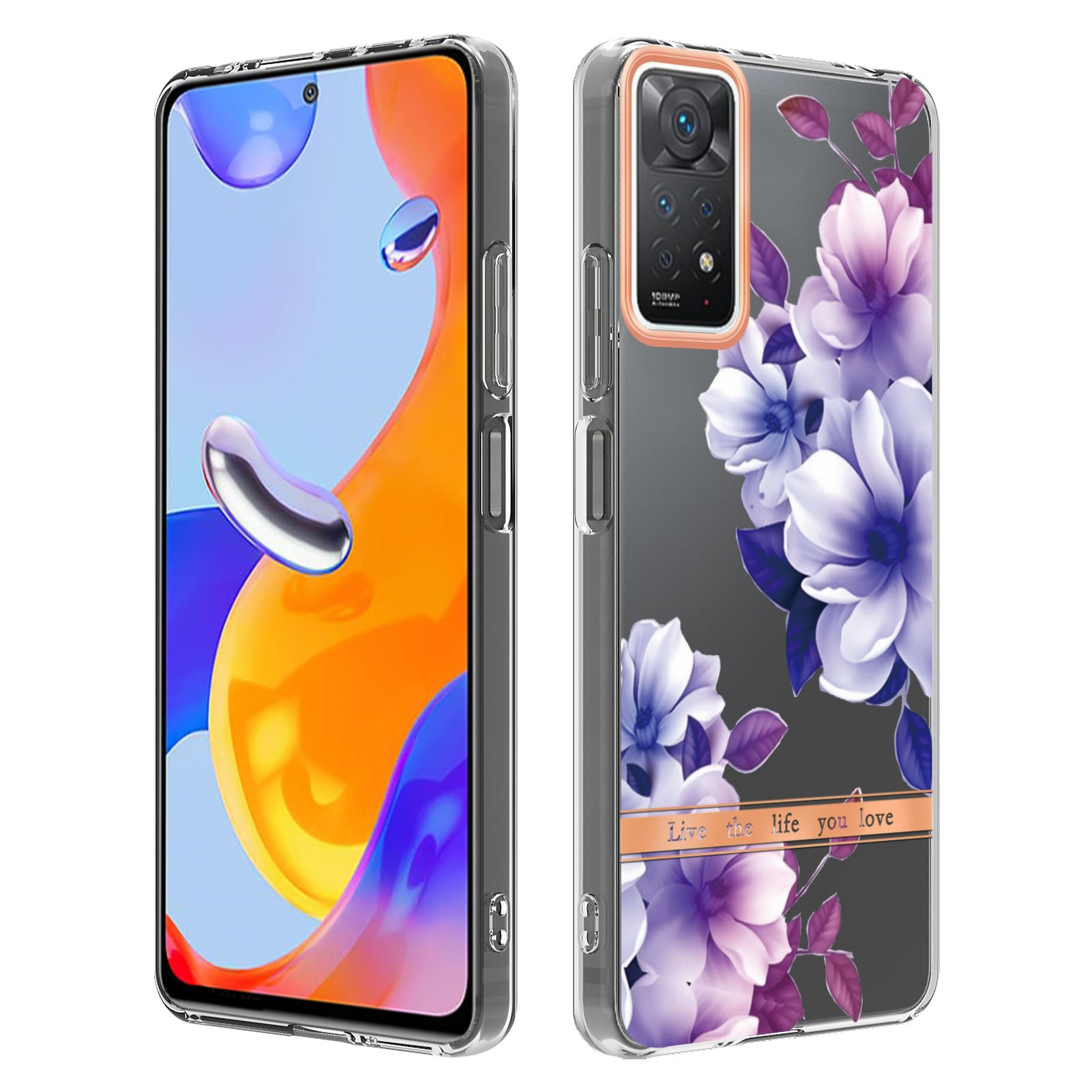 YB IMD-8 Series for Xiaomi Redmi Note 11 Pro 5G (Qualcomm) / Redmi Note 11 Pro 4G (MediaTek) Flower Pattern Ultra-Slim TPU Phone Case IMD Anti-Scratch Electroplating Cover
