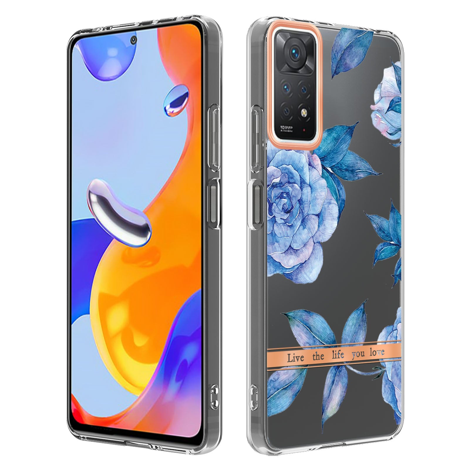 YB IMD-8 Series for Xiaomi Redmi Note 11 Pro 5G (Qualcomm) / Redmi Note 11 Pro 4G (MediaTek) Flower Pattern Ultra-Slim TPU Phone Case IMD Anti-Scratch Electroplating Cover
