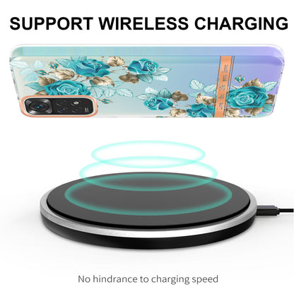 YB IMD-8 Series for Xiaomi Redmi Note 11 4G (Qualcomm) / Redmi Note 11S 4G Electroplated Flower Pattern Phone Case Soft TPU IMD Shockproof Slim Anti-Scratch Cover