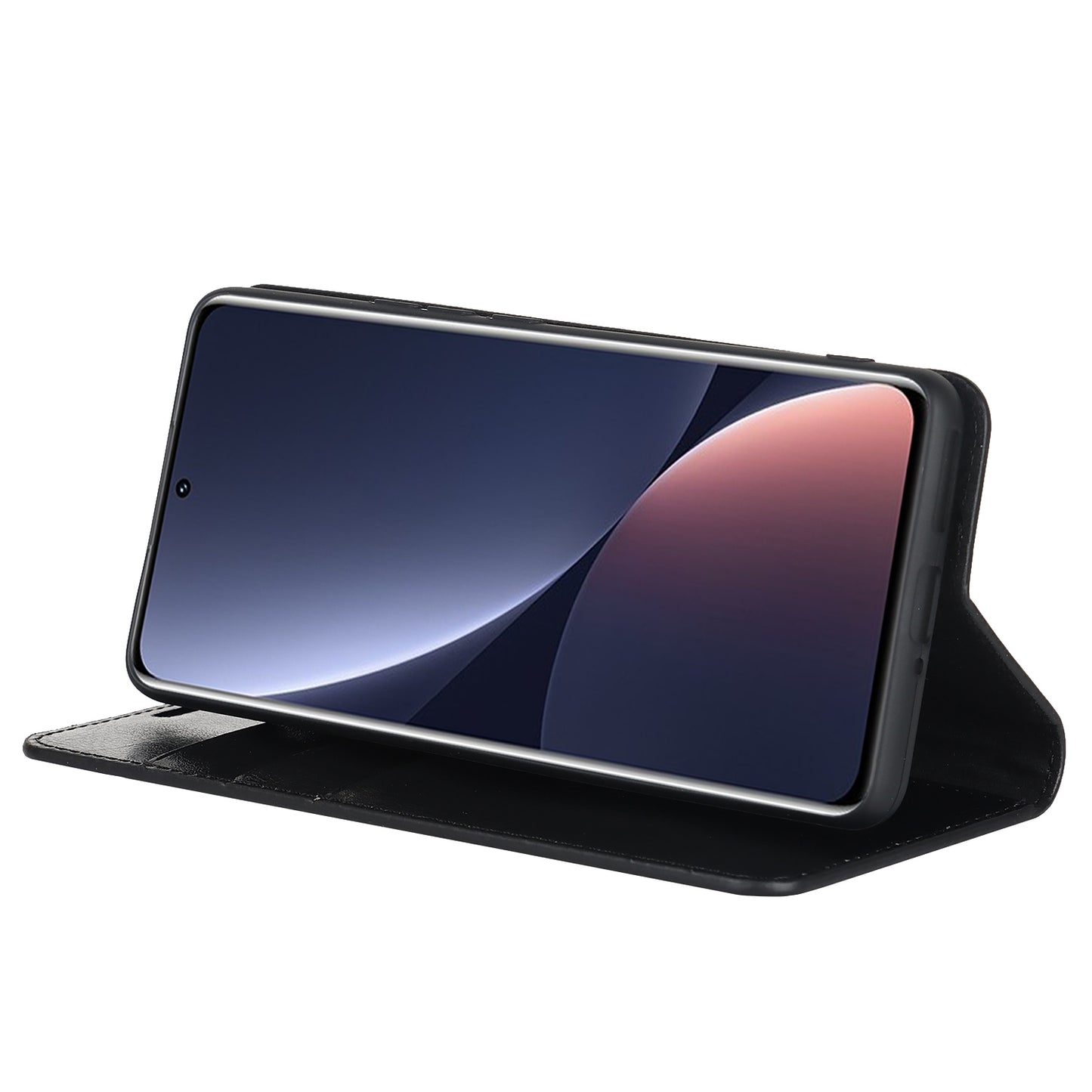 Genuine Leather Phone Case for Xiaomi 12 Pro 5G/12S Pro 5G/12 Pro (Dimensity) 5G, Anti-scratch Wallet Stand Crazy Horse Texture Shell